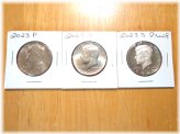 2023 Clad Proof Kennedy Half Dollar 3 Coin Set