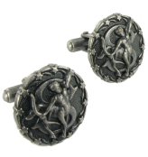 Antiqued Silver Tone Sagittarius Cufflinks by Kim Craftsmen