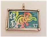 Silver Monkey Stamp Pendant - 2003 Edition