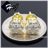 Sterling Icy Gold Stud Earring