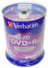 Verbatim Azo DVD+R Discs - 16X, 4.7GB, Branded Spindle (95098)