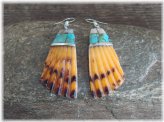 Turquoise Inlay Shell Dangle Earrings