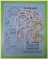 Black Jack Pinball Rubber Ring Set - 1977 Bally Edition