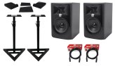 Studio Monitor Bundle with Stands and Accessories