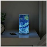 Starry Night Flameless Candle with Van Gogh Art