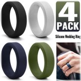 Everlasting Love Silicone Rings - Set of 4 for Men and Women