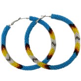 Cyan Sky Hoop Earrings