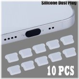 Type-C Port Silicone Dust Plugs (Clear, Pack of 10)