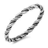 Silver Eternity Braid Thumb Ring