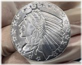 Fractional Silver Incuse Indian Round
