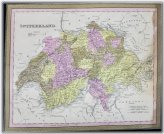 Switzerland Antique Hand-Colored Map by Samuel Augustus Mitchell