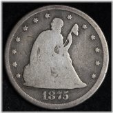 1875-CC Seated Liberty Silver Twenty Cent Piece