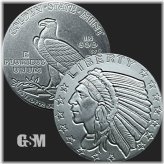 Silver Fractional Incuse Indian Round
