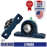 Half-Inch Solid Base Pillow Block Bearings (Set of 2)