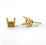 Golden Basket Stud Earring Setting