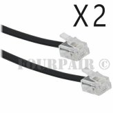 ConnectMaxx 7ft Dual Phone Line Cords - Black