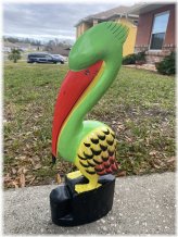 Perched Pelican Wooden Sculpture