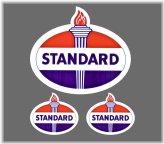 Heritage Gas & Oil Vinyl Decals - Set of 3 Vintage Standard Oil Co Stickers