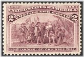 Vintage Columbus Landing Stamp