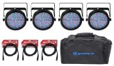 IlluminatePro Kit: Compact DMX LED Wash Lights with Case and Cables