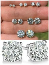 Sparkling Solitaire Earrings for Him