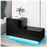 Black Glow 2-Drawer Bedside Table with LED Light