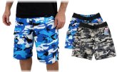 Fish-Print Camouflage Shorts