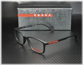 Black Rubber Men's Eyeglasses by Prada Linea Rossa