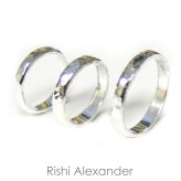 Sparkling Silver Hammered Rings for Kids