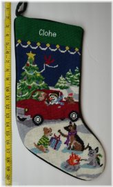 Frosty Needlepoint Monogrammed Christmas Stocking