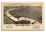 Great Falls Montana Panoramic Map - 1891 Vintage Print