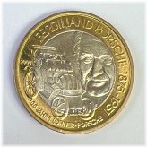 Commemorative Ferdinand Porsche and Lohner Car Coin from Austria