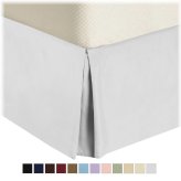 Pleated Brushed Microfiber Bedskirt with Split Corners