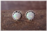 Zuni Opal Round Post Earrings by Cachini