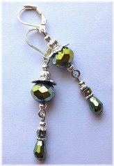 Hunter Green Crystal Sparkle Earrings