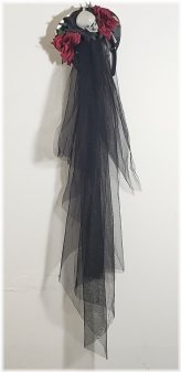 Gothic Bride Floral Veil Headband