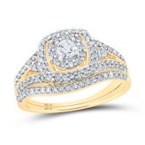 Sparkling Double Halo Bridal Set