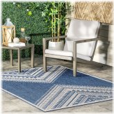 Landry Aztec Rug in Blue Global Inspired Tribal