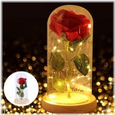 Enchanted Gold Foil Rose in Glass Dome