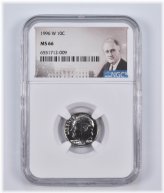 1996-W Roosevelt Dime NGC Special Label MS66