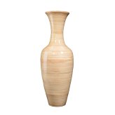 Natural Bamboo Floor Vase - Handcrafted Decorative Piece for Floral Arrangements