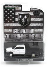White 2017 Dodge Ram 3500 Flatbed Truck by GreenLight