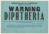 Diphtheria Warning Sign - 1923 Board of Health Infectious Disease Window Card