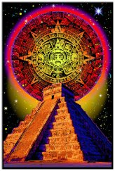 Enchanting Mayan Night: Illuminated Art Poster