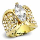 Golden Marquise Zirconia Ring
