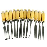 Artisan's Edge: 12-Piece Steel Woodcarving Chisel Set