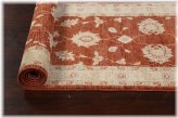 Floral Rust and Beige Peshawar-Chobi Wool Runner