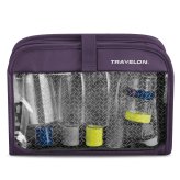 Purple Travel Bag with Leak-Proof Bottles