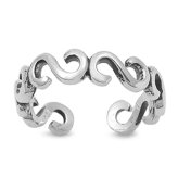 Elegant Infinity Swirl Toe Ring in Sterling Silver