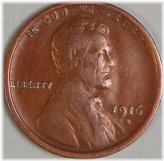 Vintage 1916 D Lincoln Wheat Penny